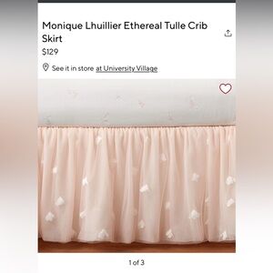 Pottery Barn Monique Lhuillier Ethereal Tulle Crib Skirt